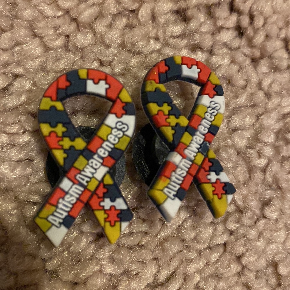 Autism awareness puzzle piece ribbon shoe charms for crocs